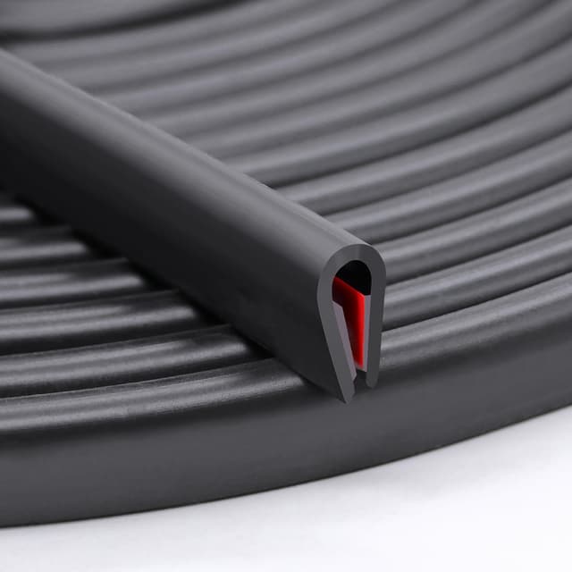 PWGHWG Kantenschutz Selbstklebend 6 Meter, EPDM Kantenschutzprofil Gummilippe Kantenschutz Gummi U-Profil Gummidichtung für Autotüren Türen Fenster Metallplatten Glasplatten, Größe 1,5 mm