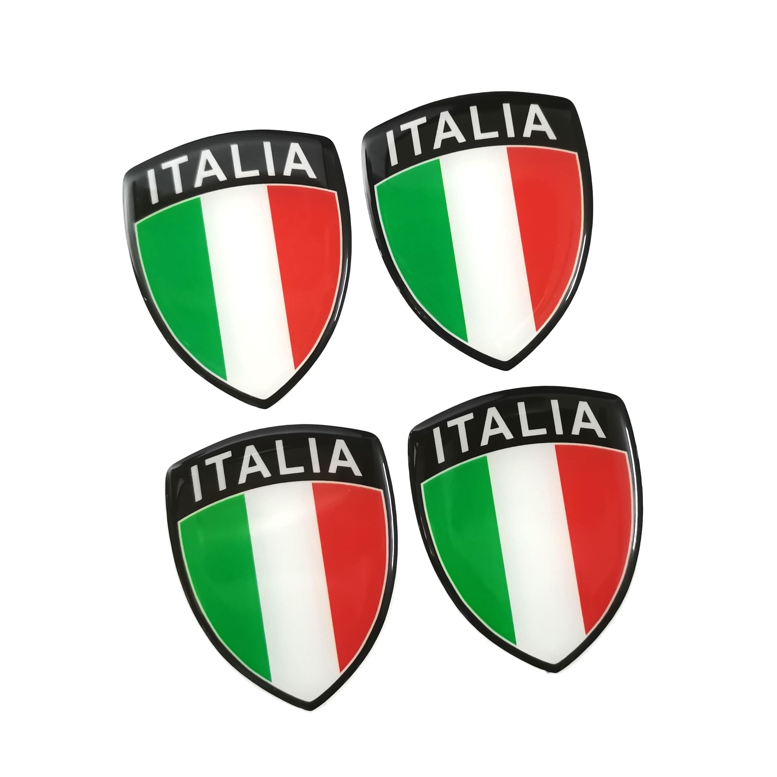 PTDecals 4 PCS 40x50mm Soft Flexible Epoxid Italien Italienische Flagge Emblem Aufkleber Italia Aufkleber für Fahrzeug Auto Auto Motorrad Helm Home Decoration Grün Weiß Rot