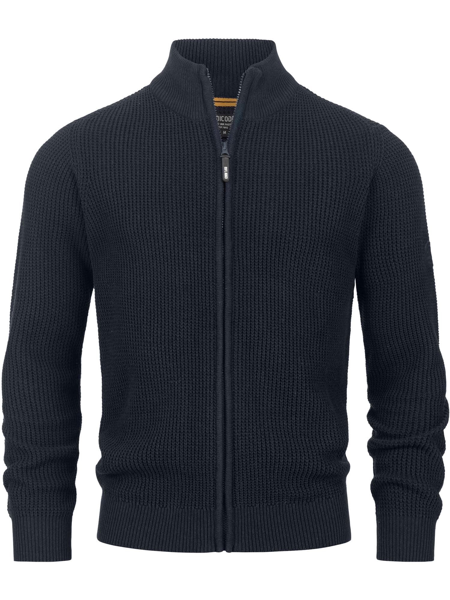 Indicode Herren INLayton Strickjacke mit Stehkragen und Reißverschluss | Cardigan Feinstrickjacke für Männer