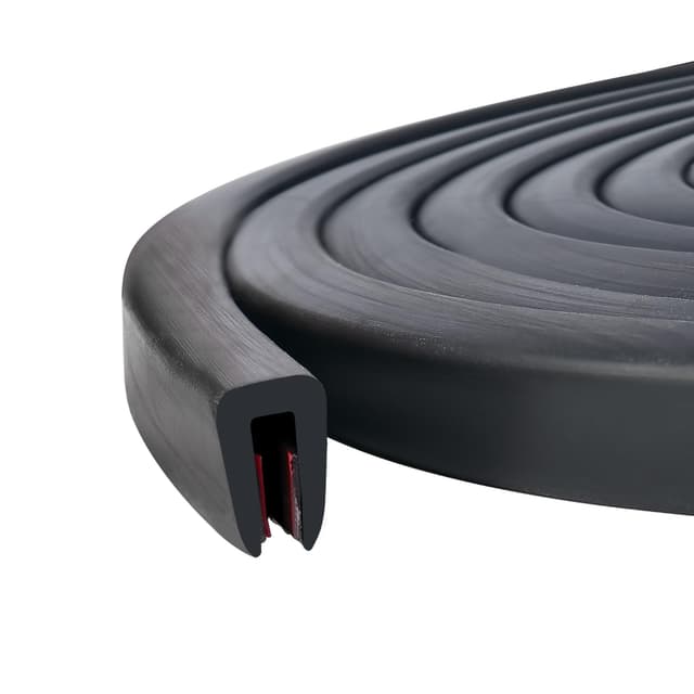 Storystore Fassungsprofil Kantenschutzprofil aus EPDM, Gummidichtung Kantenschutz Fassungsschutz U-Form Gummi Kantenschutz für Blech, Autotüren, Luke, Tischecken, 1.5mm x 3m Länge 1.5mm,3m