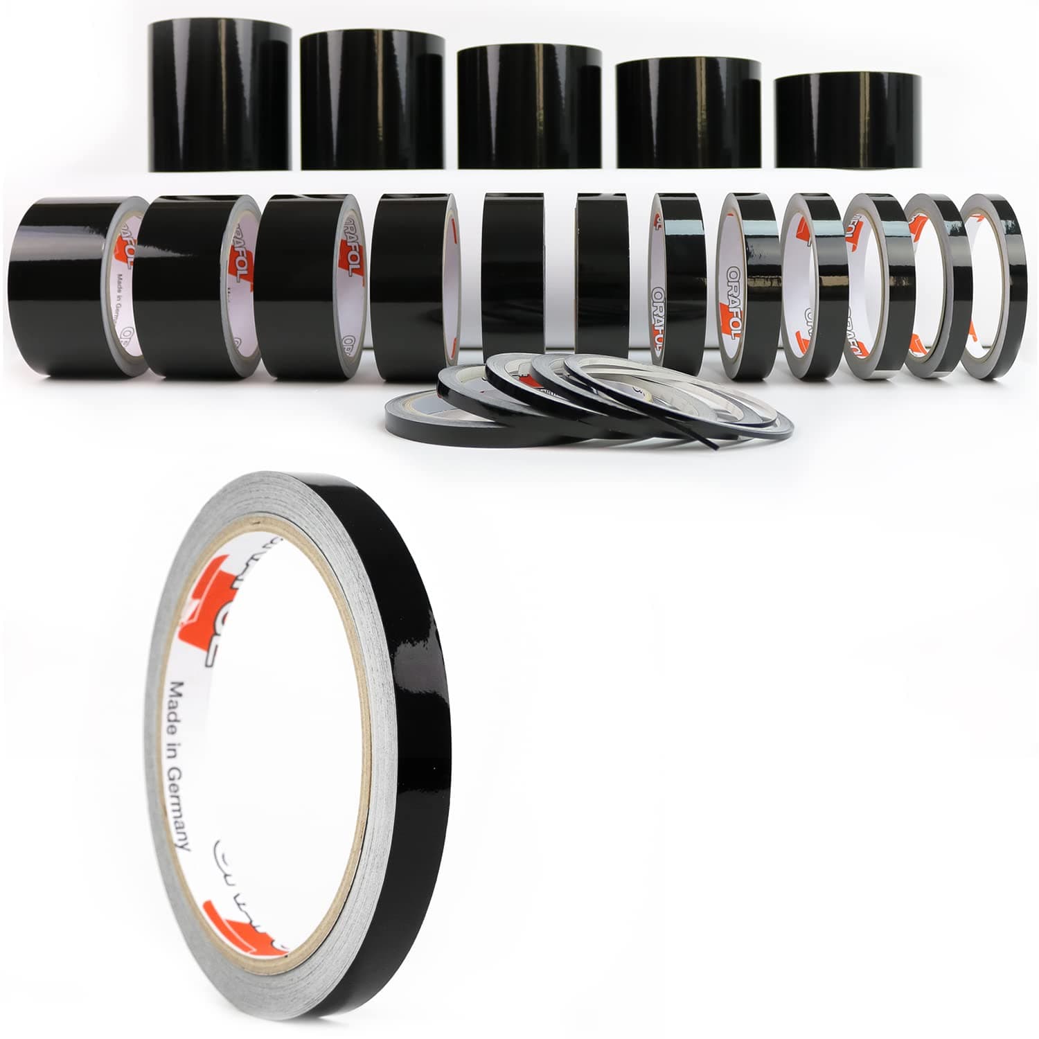 Auto Zierstreifen Schwarz Hochglanz KFZ Folienstreifen Autodekor Folie Autogrill Motorrad Streifen Basteln Modellbau10 mm)