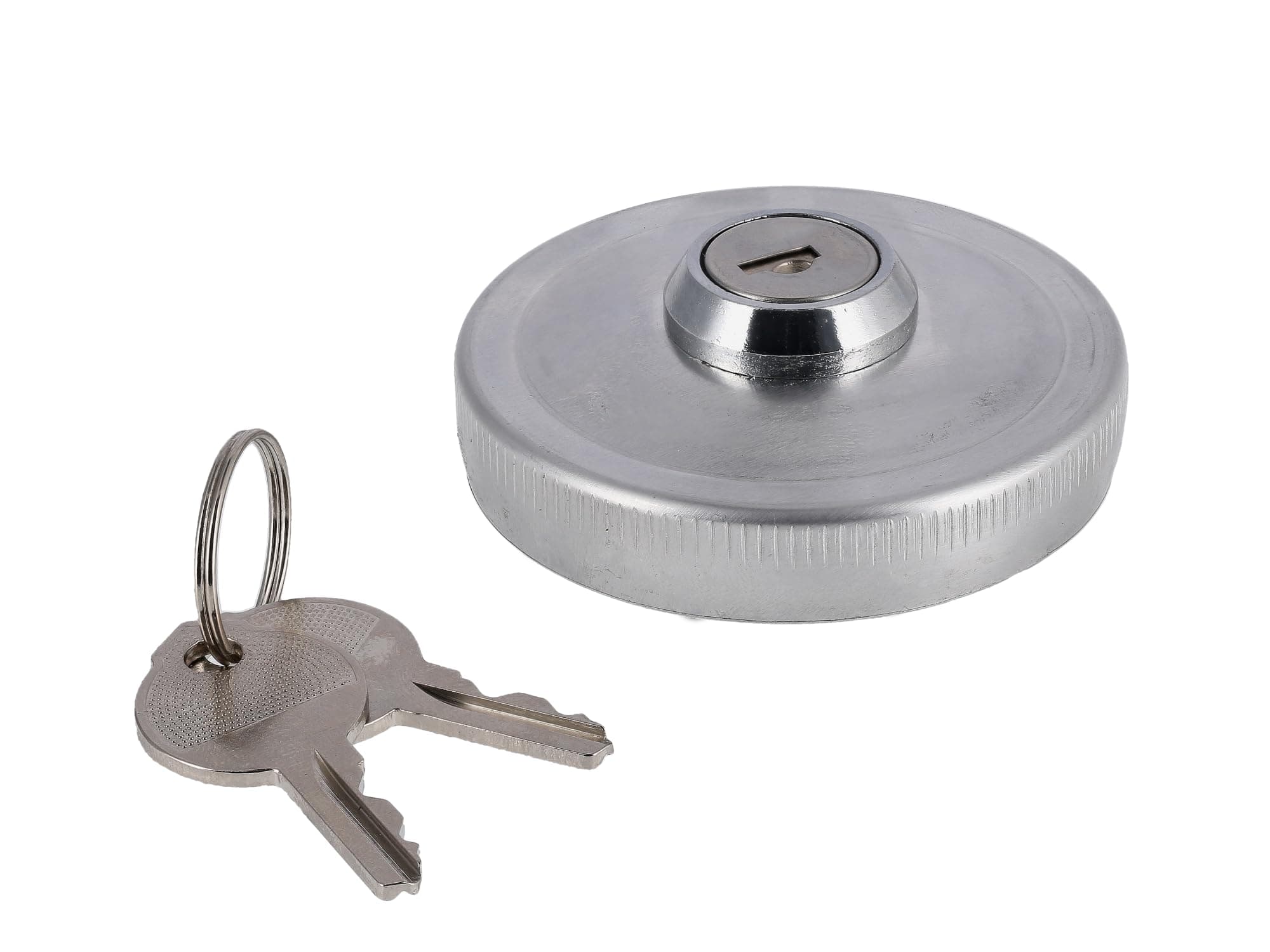Tankdeckel mit Schloss Ø40mm, Aluminium poliert - Simson S50, S51, SR50, SR80, KR51 Schwalbe, SR4 Vogelserie - IWL