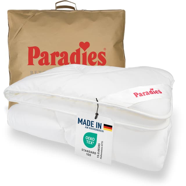 PARADIES Ganzjahresdecke 135x200 cm - Prima Bio, Öko-Tex 100 Klasse 1, medizinisch getestet, kuschelige + atmungsaktive Bettdecke 135x200, Steppdecke Ganzjahresdecke 135 x 200 cm