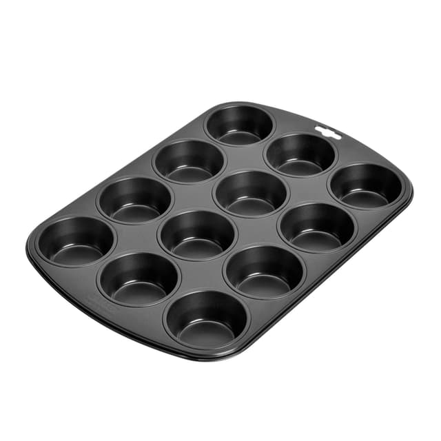 Original Kaiser Inspiration Muffinform Blech für 12 Muffins, Muffin Backblech 38 x 27 cm, antihaftbeschichtet, Standardgröße, Cupcake Formen, schwarz