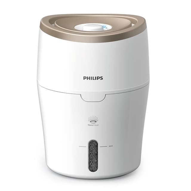 Philips Series 2000 Luftbefeuchter – für Räume bis 38 m², NanoCloud-Technologie, 2 Geschwindigkeitsstufen, 2-Liter-Tank (HU4811/10) Luftreiniger 2000er Serie Weiß-gold