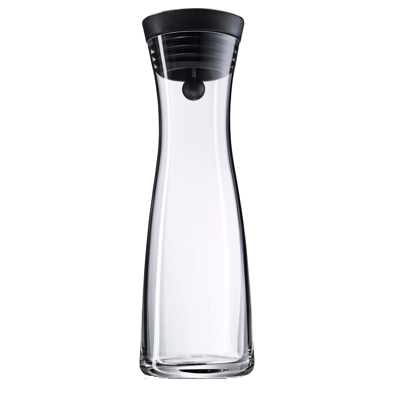 WMF Basic Wasserkaraffe aus Glas, 1 Liter, Glaskaraffe mit Deckel, Silikondeckel, CloseUp-Verschluss Basic – Wasserkaraffe 1 L