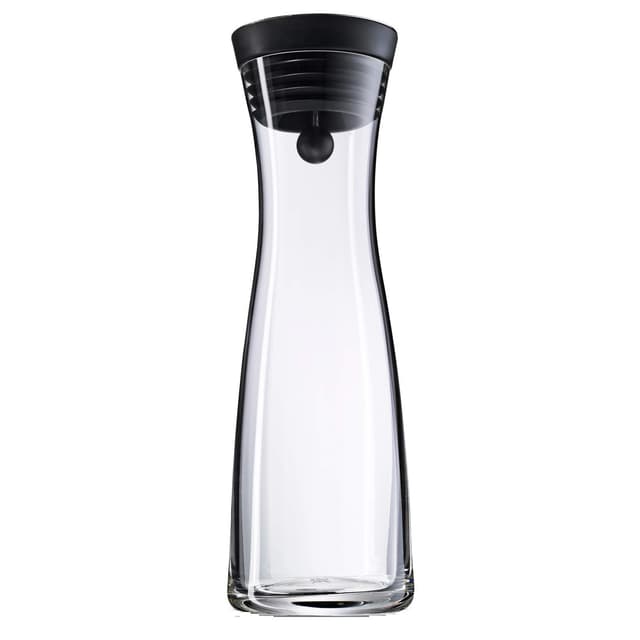 WMF Basic Wasserkaraffe aus Glas, 1 Liter, Glaskaraffe mit Deckel, Silikondeckel, CloseUp-Verschluss Basic – Wasserkaraffe 1 L