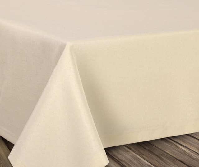 BEAUTEX fleckenabweisende und bügelfreie Tischdecke - Tischtuch mit Lotuseffekt - Tischwäsche in Leinenoptik, Eckig 160x260 cm, Creme 260 x 160 cm (Rechteckig) Creme