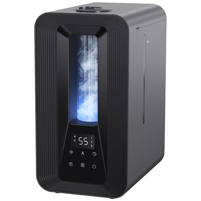 AROEVE 5L Top Fill Luftbefeuchter Schlafzimmer, Ultraschall Kühle Nebel Humidifier mit Aroma Diffuser, Smart Hygrostat, Nachtlicht, 50H/22dB Leise Raumluftbefeuchter für Pflanzen Baby Kinderzimmer