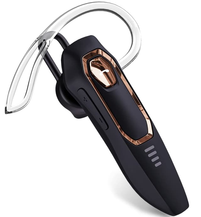 Micool Headset Bluetooth V5.0, Geräuschunterdrückung Freisprech, 30 Stunden Gesprächszeit, Mute-Funktion, Sprachassistent, Kabelloser Headset für LKW Fahrer, Rosegold