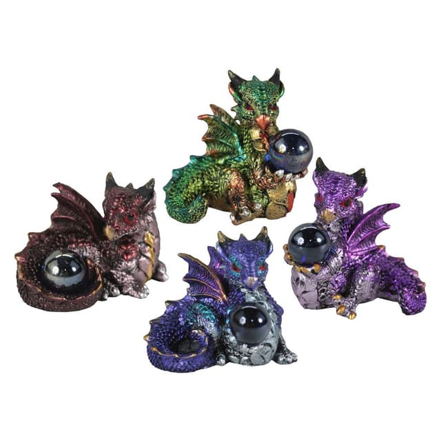 Nemesis Now Hatchling Treasures Set mit 4 Stück, 5,5 cm, Kunstharz, Mehrfarbig