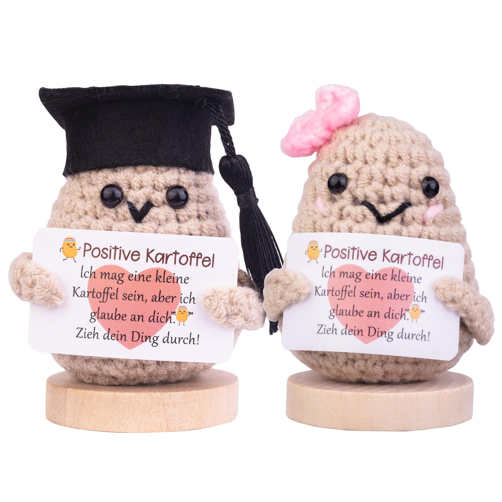 Mwmoeen Lustige Positive Kartoffel Pocket Hug, 2 Stück Glücksbringer Positive Kartoffel Puppe Geschenke Beste Freundin Geschenke für Freundin Kleine Geschenke für Frauen(C24) C24-doktor Kartoffel&bowtie-kartoffel