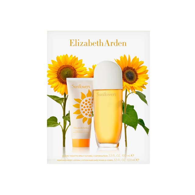 Elizabeth Arden Sunflowers Original Eau de Toilette, Geschenkset, 100ml und Körpercreme, 100ml, Geschenkbox für Damen