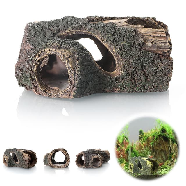 Fine jade2 Aquarium-Höhle aus Kunstharz Betta-Holzscheit Harz Höhle Aquarium Deko für Polyresin Landschaft Aquarium Dekoration Versteck Höhle für Fische(21 * 13 * 9 cm)