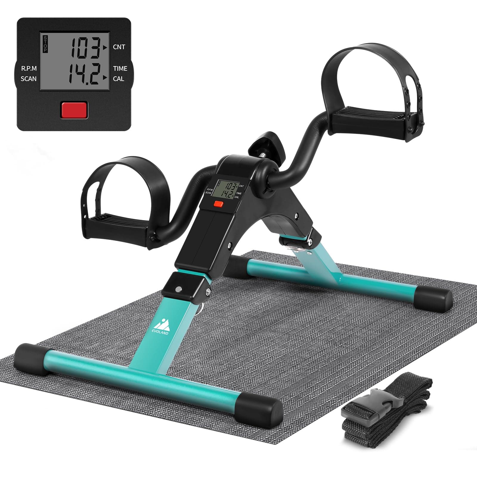 EVOLAND Mini Bike, Arm und Beintrainer Heimtrainer, Hometrainer, Fitnesstrainer, Sportgerät, Minifahrrad Bewegungstrainer Fitnessgerät für Zuhause Büro X1226