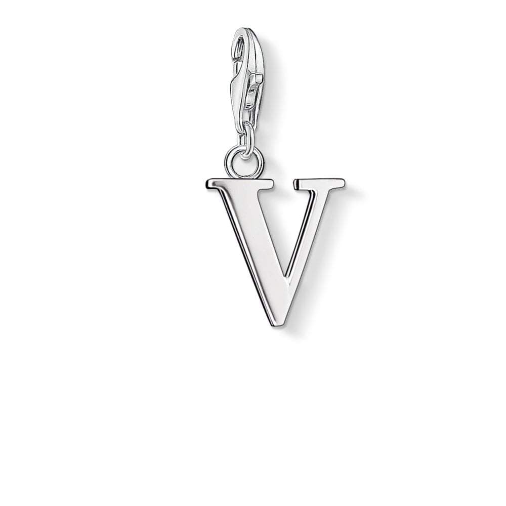 THOMAS SABO Damen Charm-Anhänger Buchstabe V 925 Sterlingsilber 0196-001-12