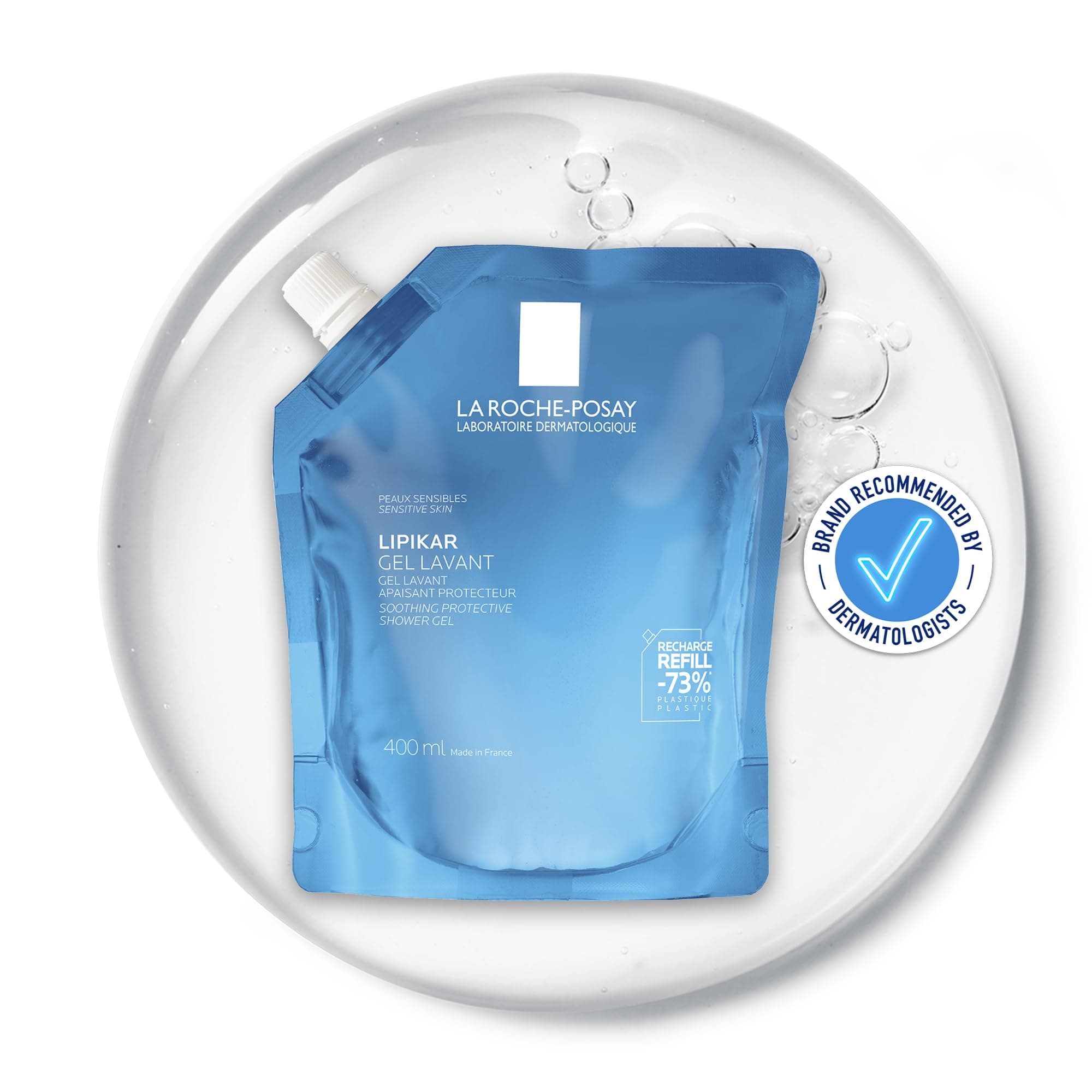 La Roche Posay Lipikar Gel Lavant, Hautberuhigendes, sanftes Duschgel für trockene, empfindliche Haut, Mit Niacinamid, Zur täglichen Reinigung, Nachfüllpackung, 400 ml