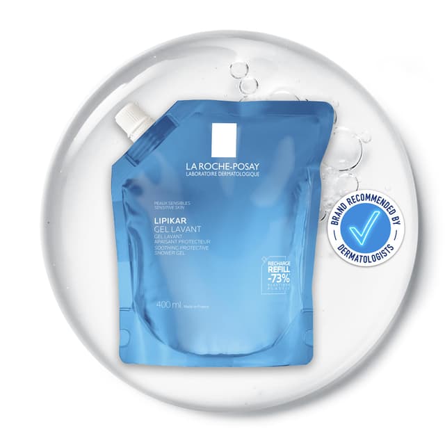 La Roche Posay Lipikar Gel Lavant, Hautberuhigendes, sanftes Duschgel für trockene, empfindliche Haut, Mit Niacinamid, Zur täglichen Reinigung, Nachfüllpackung, 400 ml