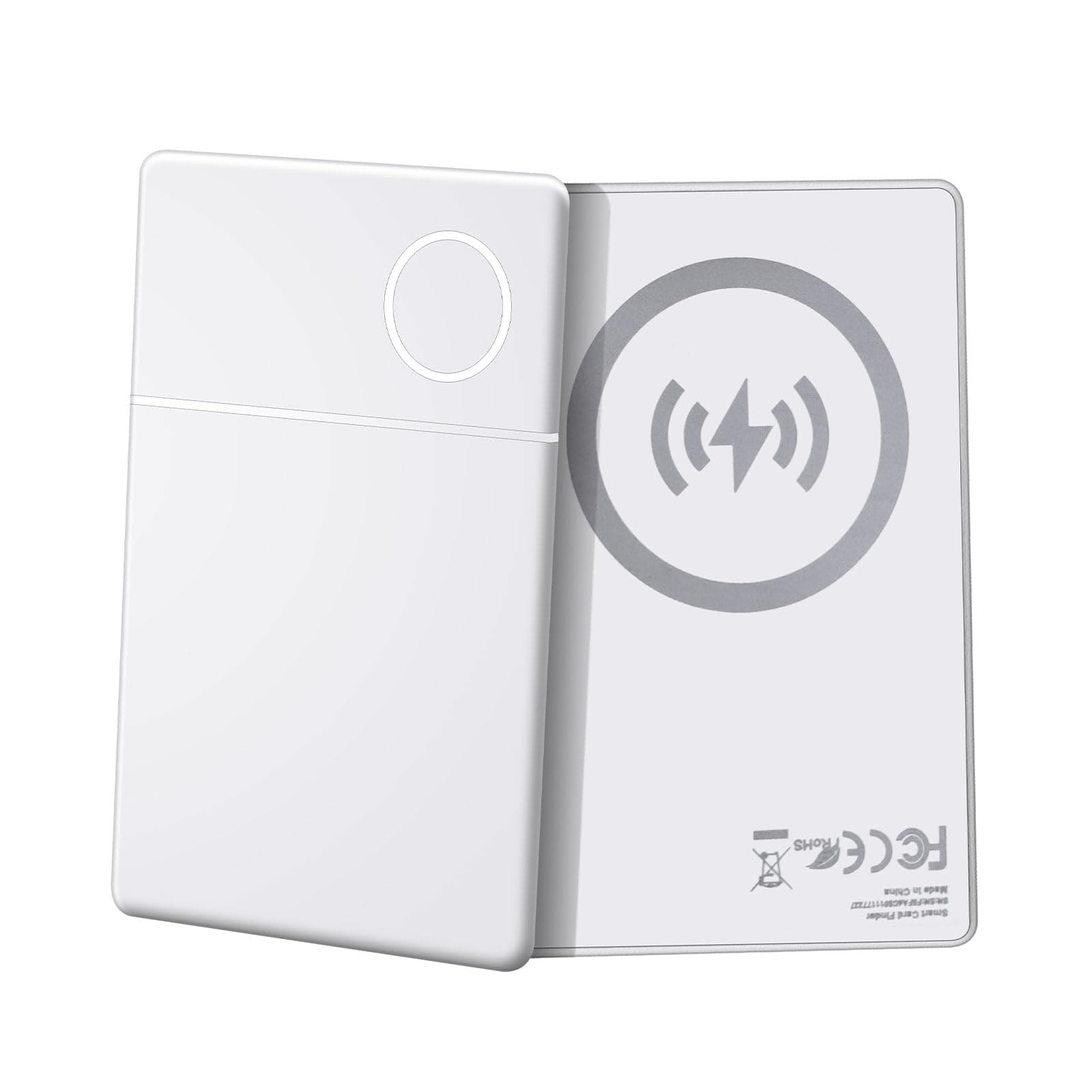 Wvoillty Geldbörsen Tracker Karte, Kabelloses Laden Smart Air Tag Card Kompatibel mit Find My App(iOS NUR, Android Not Supported), Dünne Smartcard für Geldbeutel, Koffer, Handy, Weiß