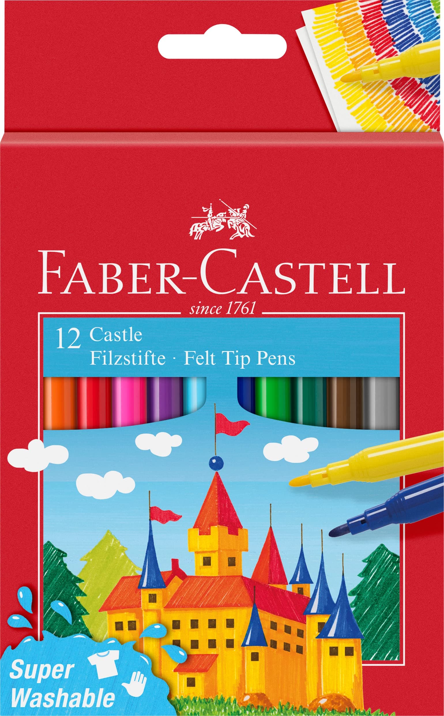 FABER-CASTELL 554201 - Filzstift Castle, 12er Kartonetui 12er Etui