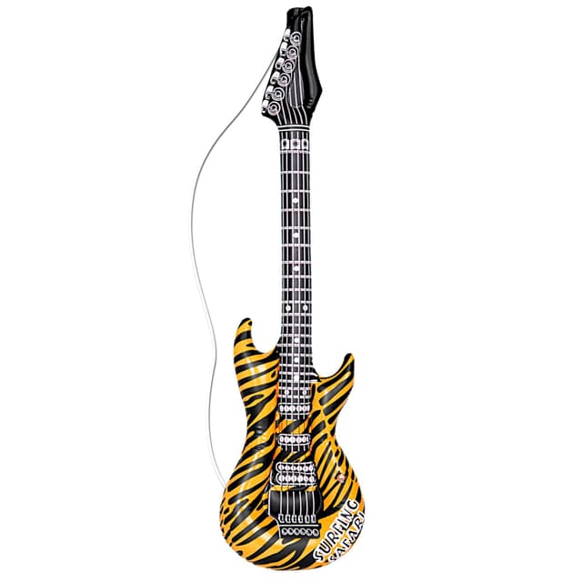 W WIDMANN MILANO Party Fashion - Aufblasbare Gitarre, Länge circa 105 cm, Instrument, Luftgitarre, Mottoparty, Karneval Animalier