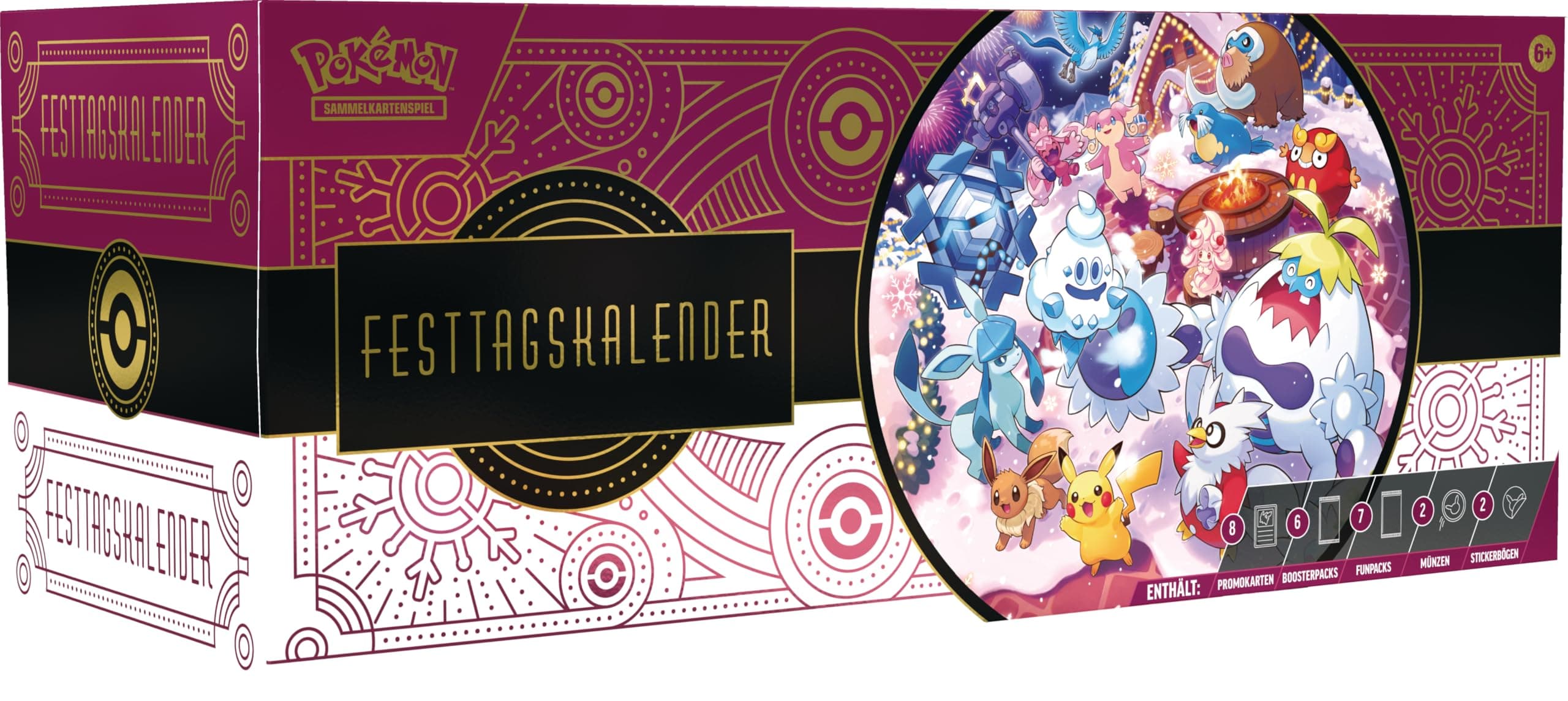 Pokémon-Sammelkartenspiel: Festtagskalender (8 holografische Karten, 6 Boosterpacks, 7 Funpacks & mehr)
