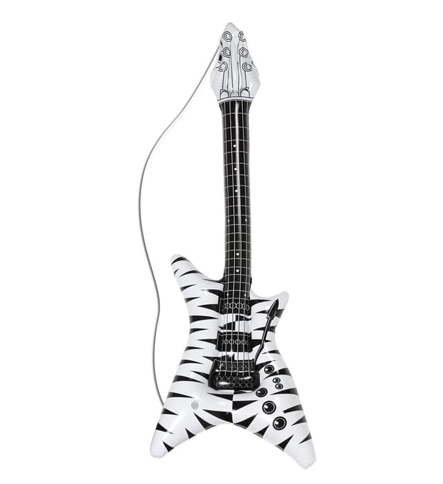 W WIDMANN MILANO Party Fashion - Aufblasbare Gitarre, Länge circa 105 cm, Instrument, Luftgitarre, Mottoparty, Karneval Zebra 1