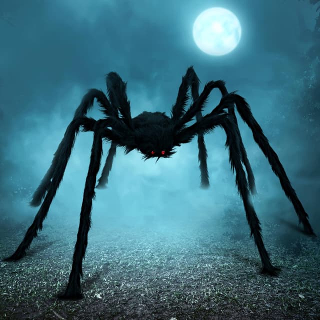 JOYIN 1.52 Meter Halloween Outdoor Dekorationen Haarige Spinne (Schwarz)