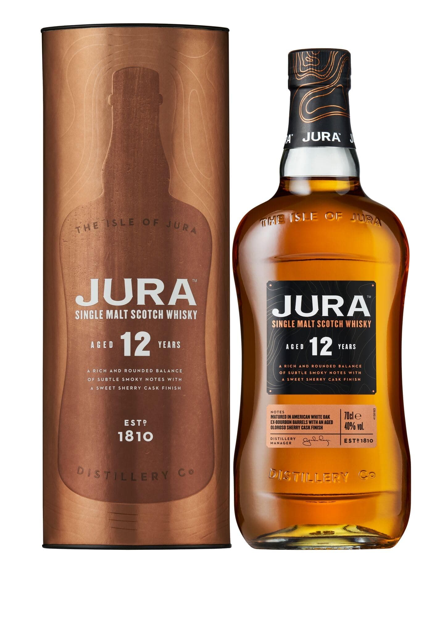 Jura 12 Jahre Single Malt Scotch Whisky mit Geschenkverpackung (1 x 0,7 l)