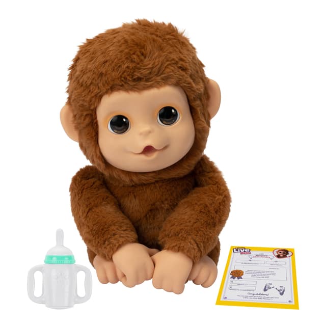Little Live Pets My Baby Monkey Interaktiver Spielzeugaffe Mango kichert, frisst, nuckelt am Daumen, mit über 50 Geräuschen und Reaktionen für Kinder ab 4 Jahren.