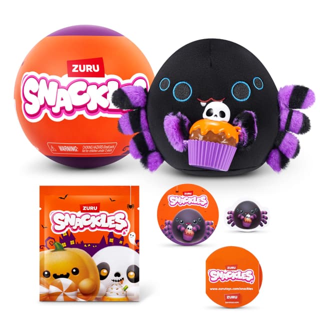Snackles Halloween Serie 1, 13 cm großes Plüschspielzeug von ZURU, Plüschspielzeug mit Snack-Accessoire