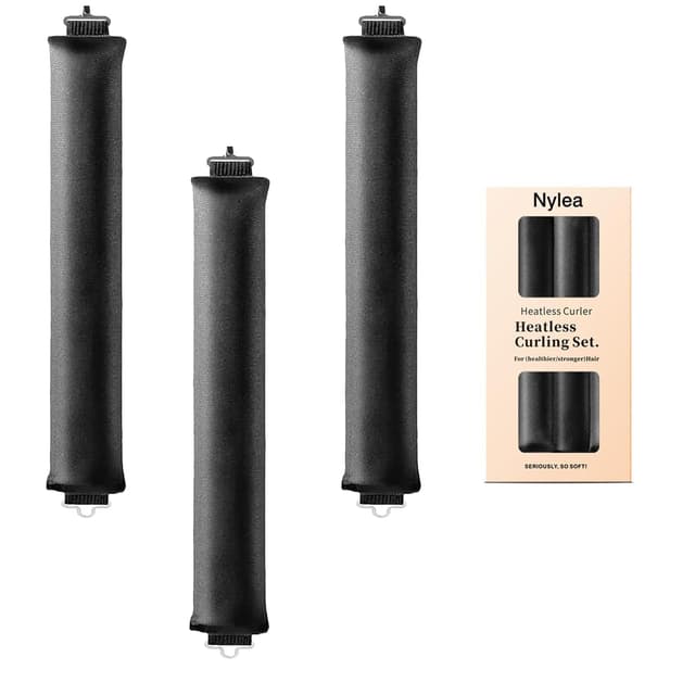 Heatless Curls Band,Neu Lockenwickler über Nacht 3 Stück Overnight Blowout Locken Ohne Hitze Diy Overnight Curls Gummi Hitzefreier Lockenwickler Locken üBer Nacht für Mittleres Langes Haar (Schwarz)