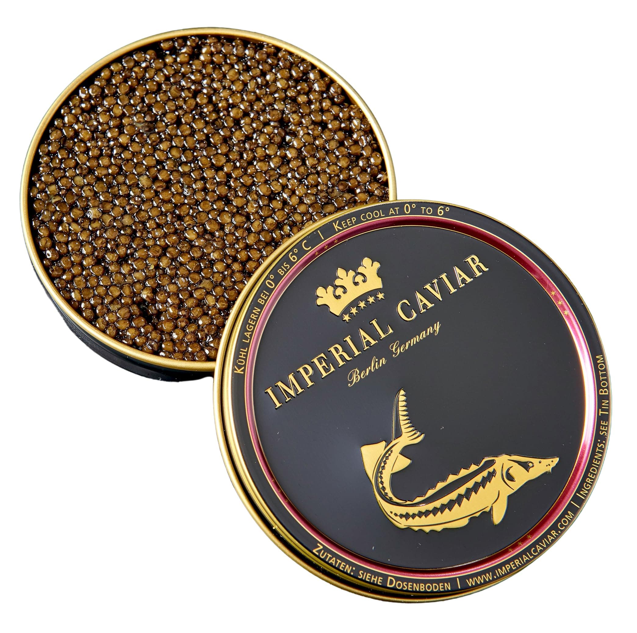 Imperial Caviar® Imperial Baerii - 10g Premium Kaviar Malossol - Imperial Baerii Kaviar Dose aus Aquakultur - Feinkost Geschenk für Feinschmecker - Frisch & Expressversand