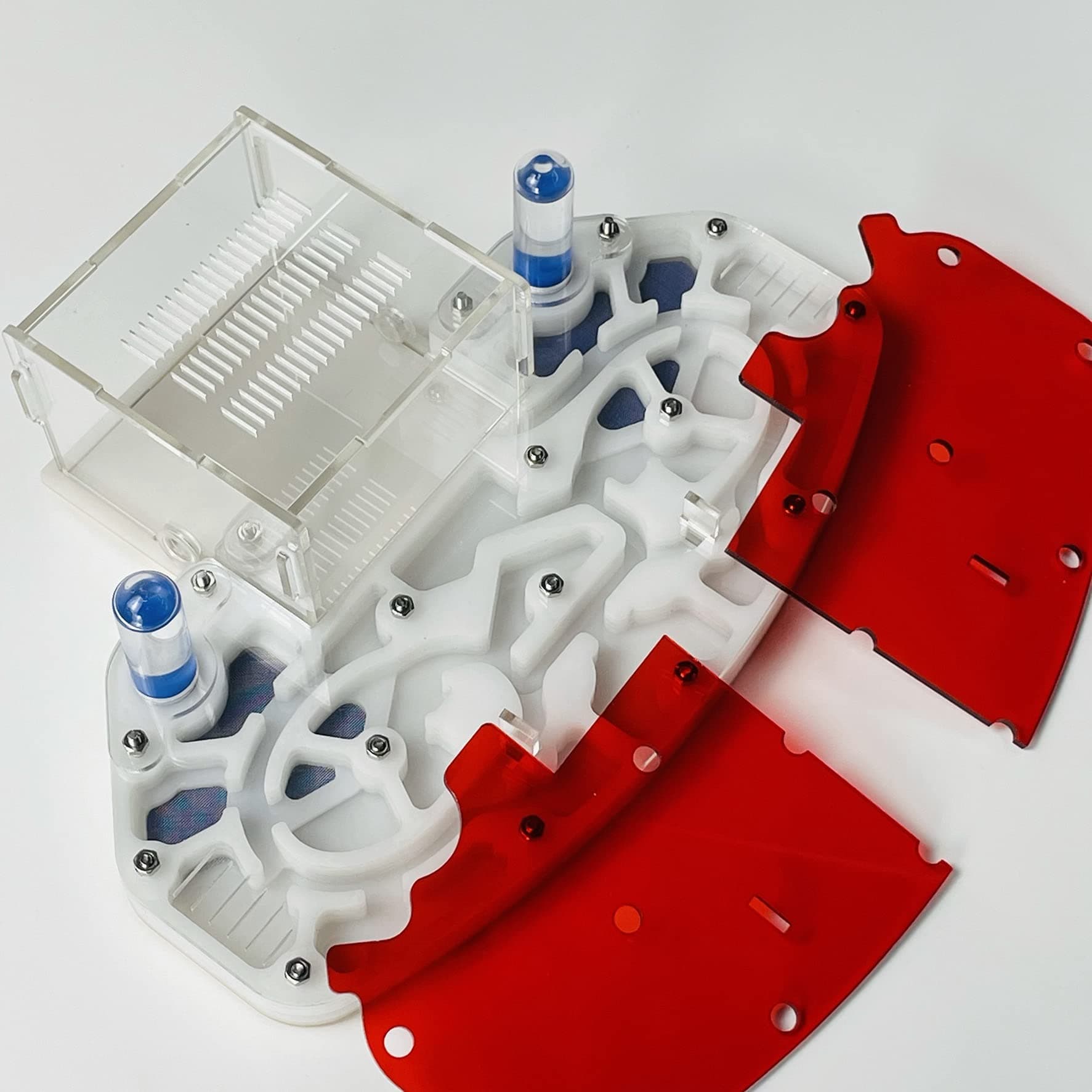 Große Größe 24 * 18cm Arylisches AMEISENNEST, Ameisenfarm, Ameisenlebensraum, FORMICARIUM MIT EINGEBAUTER Arena „PLATTFORM“ (White)