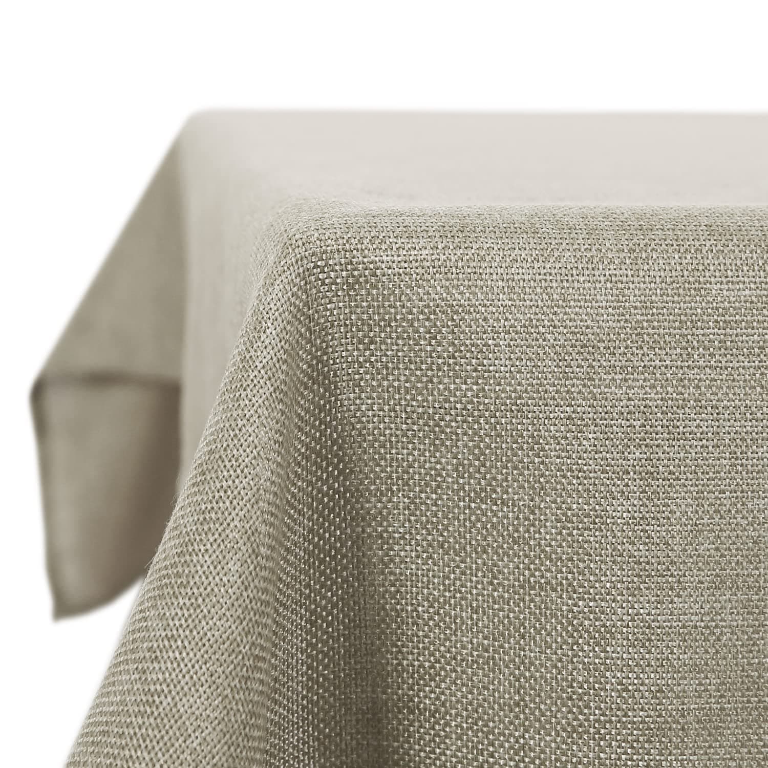Deconovo Leinenoptik Tischdecke Outdoor Wetterfest Wasserabweisend Tischwäsche Lotuseffekt Abwaschbar Tischtuch für Esszimmer, Küche, Balkon, Garten 178x132 cm Leinen 178 x 132 cm (Rechteckig) Leinen