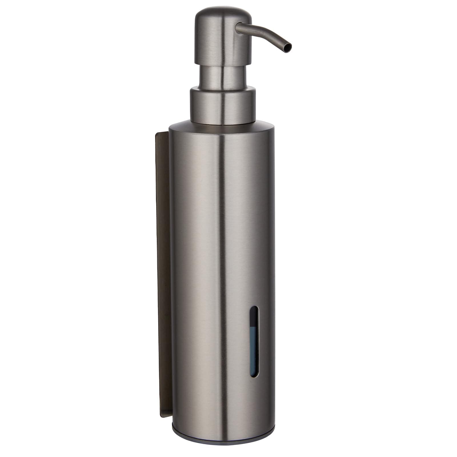 PLUSSEN Seifenspender Duschgelspender Shampoospender, Edelstahl 250 ml (SUS304), Glänzend, zur Wandmontage(15-Silber) Rund Silber