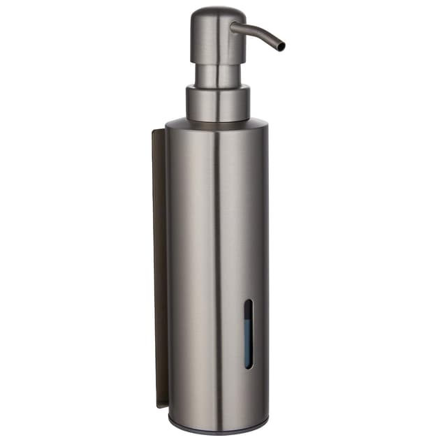 PLUSSEN Seifenspender Duschgelspender Shampoospender, Edelstahl 250 ml (SUS304), Glänzend, zur Wandmontage(15-Silber) Rund Silber