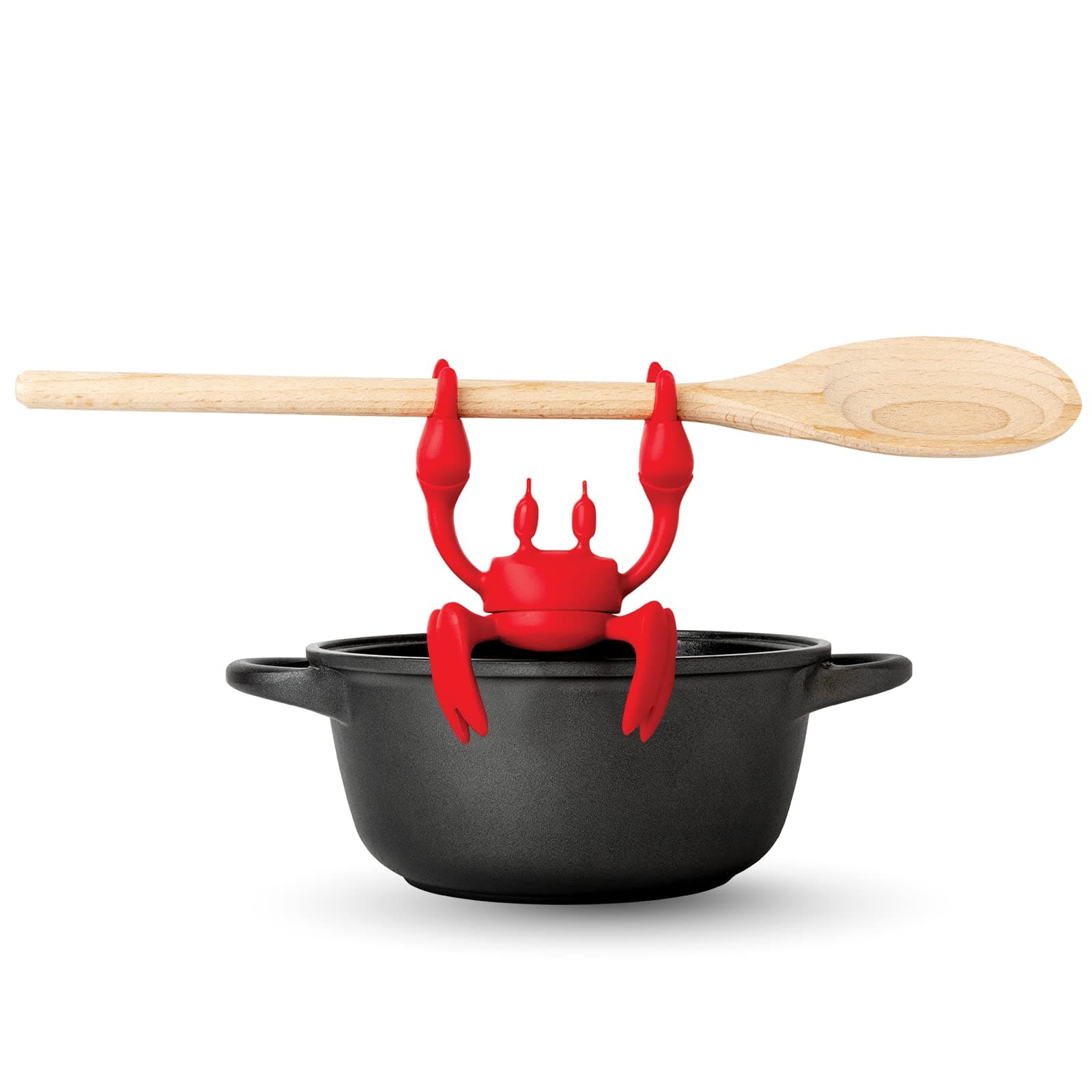 OTOTO Red die Kochlöffelhalter Krabbe - Kochlöffel Silikon Ablage für den Herd - BPA-Frei, Hitzebeständiger Grill & Küchenhelfer - Küchenutensilien Halter & Roter Löffelhalter mit Anti-Rutsch Design Red The Crab