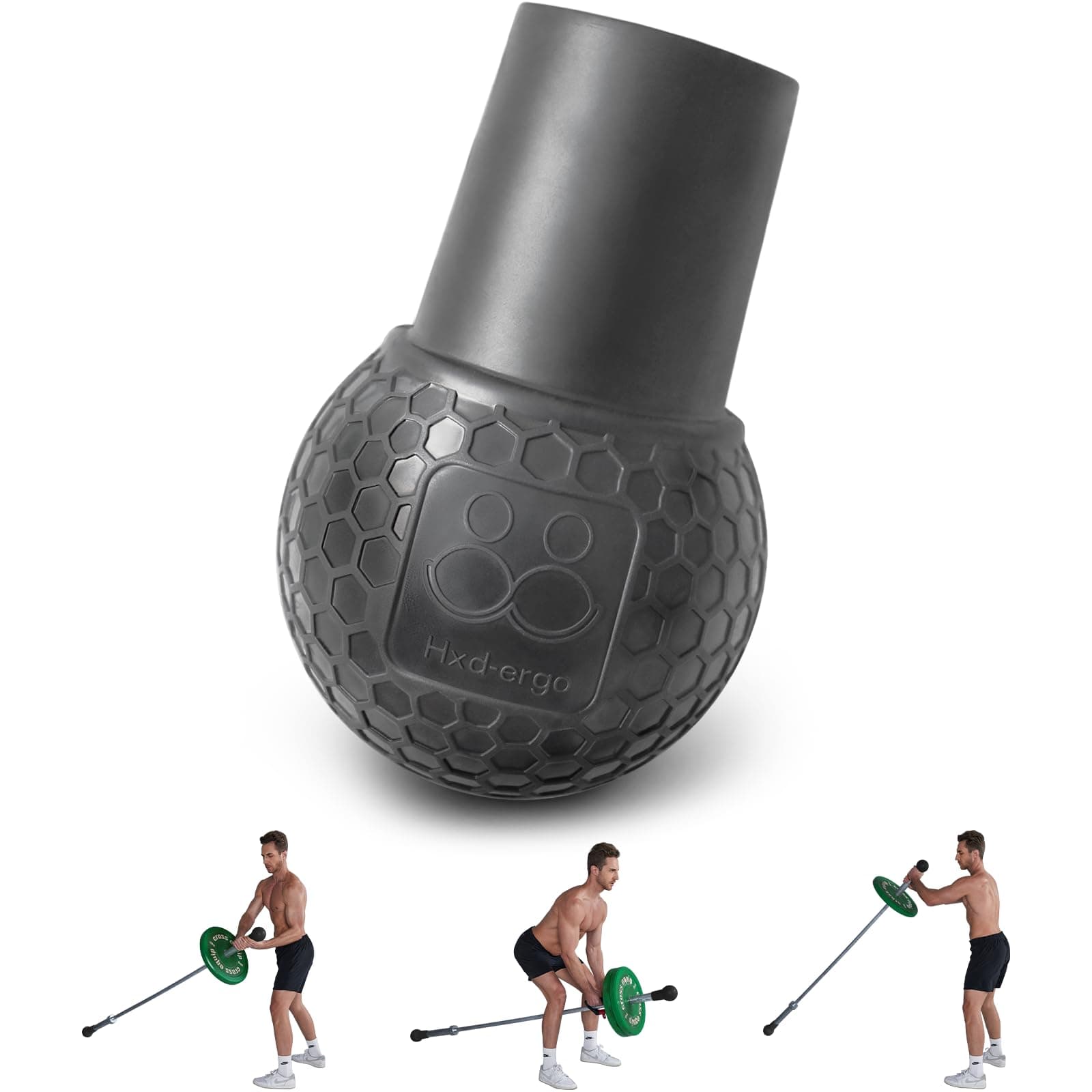 HXD-ERGO Landmine Aufsatz für Langhantel, Langhantel Zubehör Landmine Base Griffe für 2" Olympiastangen, Landmine Befestigung für Krafttraining Grau