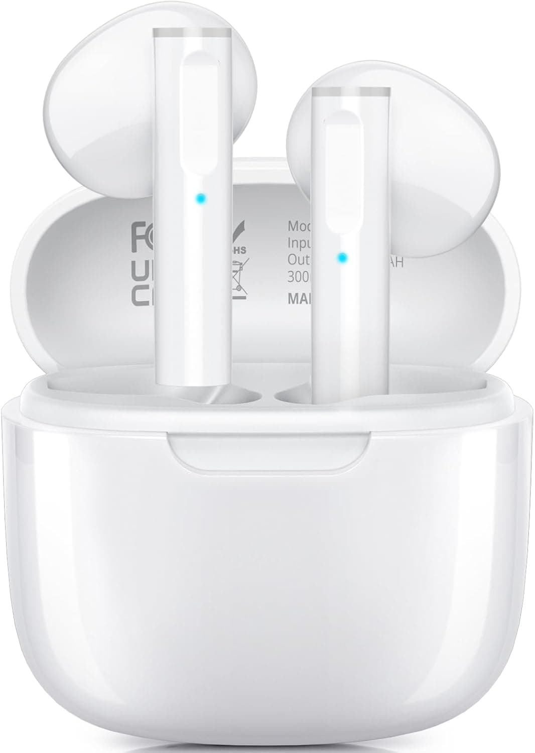 Ciciloud Bluetooth Kopfhörer, Kopfhörer Kabellos Bluetooth 5.3 In Ear Kopfhörer mit 4 Mikrofon, 48H Tiefer Bass Spielzeit Wireless Earbud, IP7 Wasserdicht Kopfhörer weiß