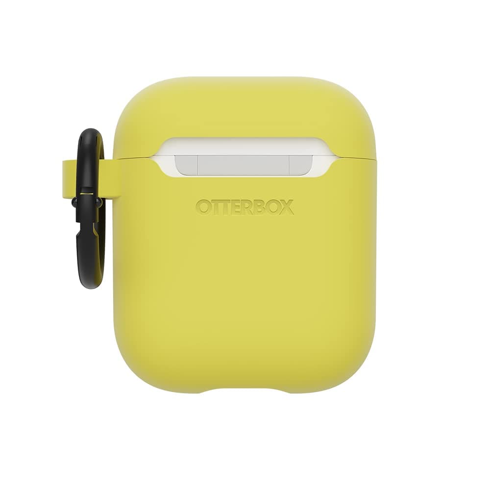 OtterBox Soft Touch Kopfhörer Hülle für AirPods (1. Gen 2016/2. Gen 2019), stoßfeste, sturzsichere, ultraflache, Kratz- und Abriebfeste Schutzhülle für Apple AirPods, inklusive Karabiner, Gelb AirPods (1st & 2nd gen) Gelb