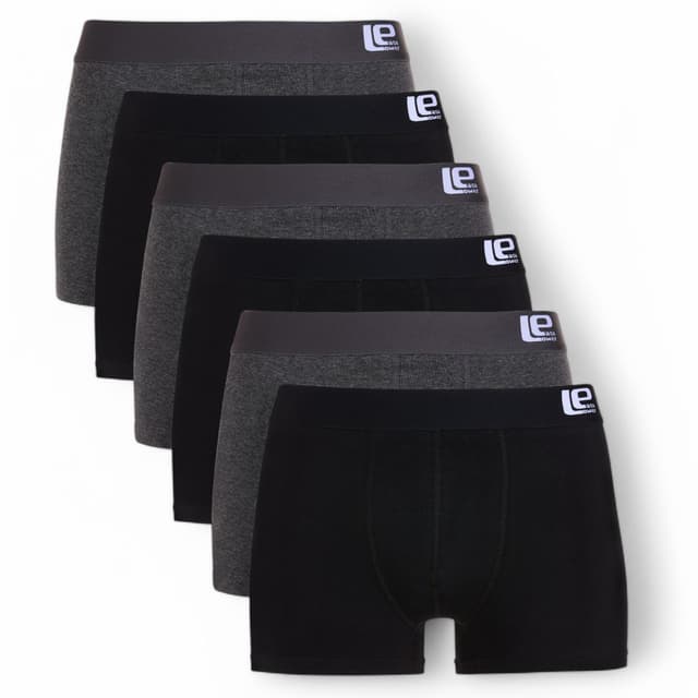Lower East Herren Boxershorts (6er Pack) XL Black/Anthracite(6er Pack)