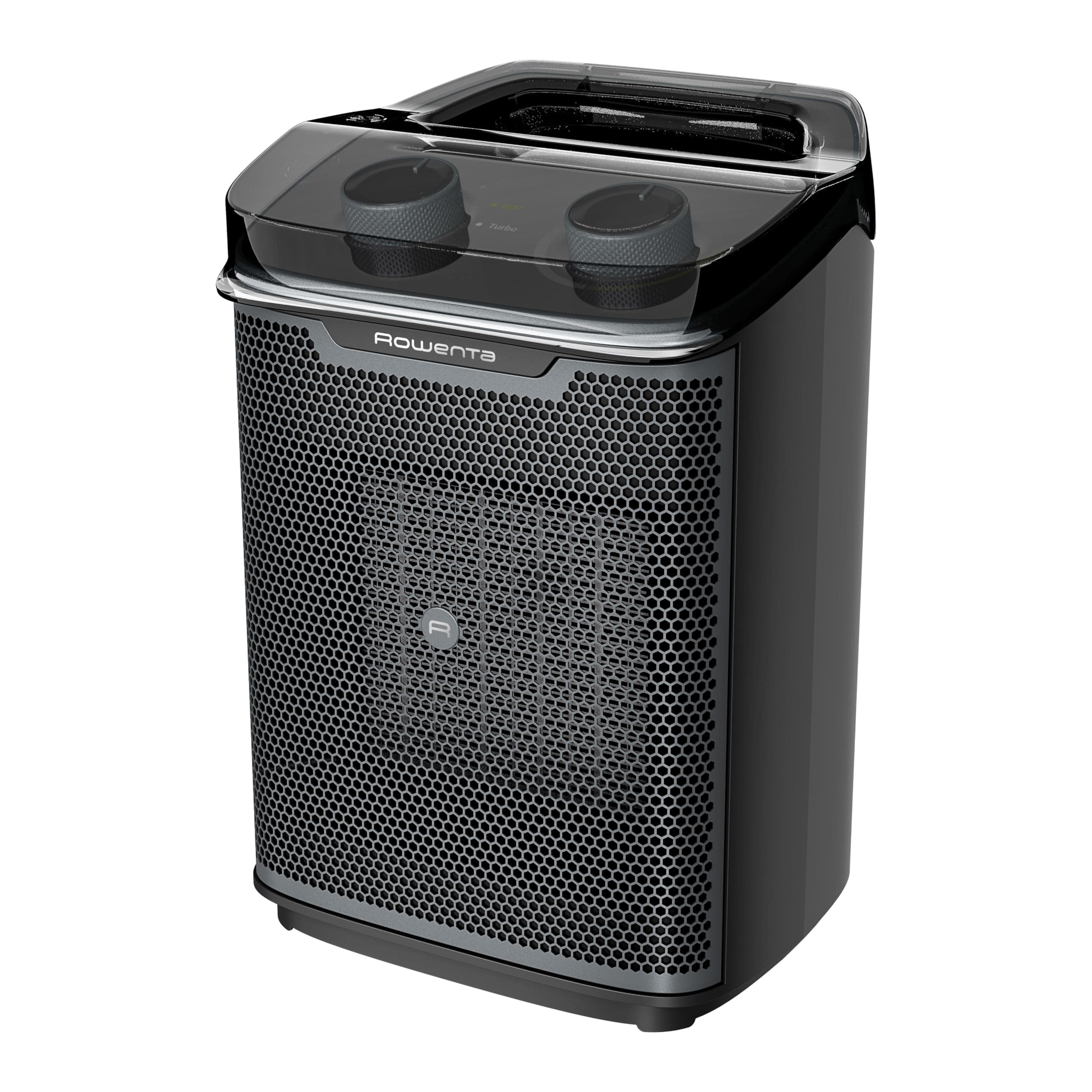 Rowenta Intense Comfort Aqua Heizlüfter, 2 Leistungsstufen, Spritzschutz IP20, für Badezimmer geeignet, kompakte Abmessungen, Thermostat, besonders leise, Tragegriff, Schwarz, SO9350F0