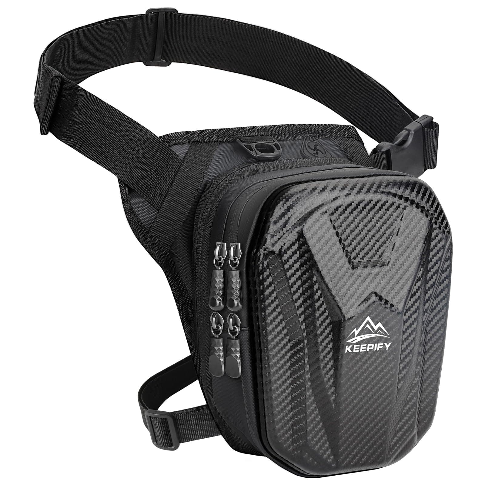 Beintasche Motorrad für Herren und Damen, wasserdichte Oberschenkeltaschen, Erweiterbare Stauraum/Verstellbare Beinriemen Motorrad Tasche Bein für Laufen/Radfahren/Motorrad/Wandern/Klettern - Schwarz 25*16*10CM