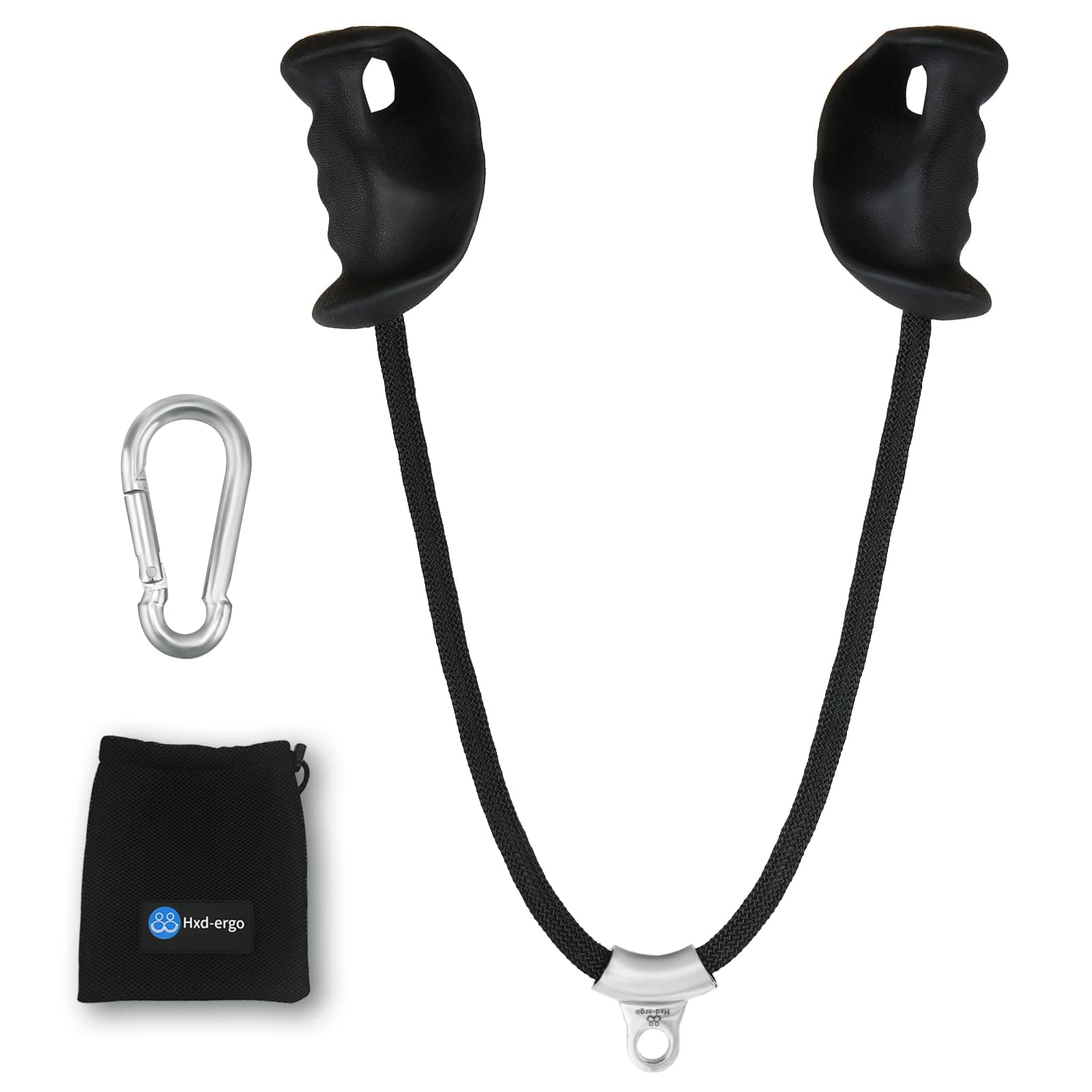 HXD-ERGO Trizeps Bizeps Seil Ergonomisches Griffe, Trizepsseil Gedrehtes Seil Bizeps Trizepstau zum Herunterziehen mit Rutschfesten Gummigriff für das Fitnessstudio zu Hause schwarzes Bizepsseil