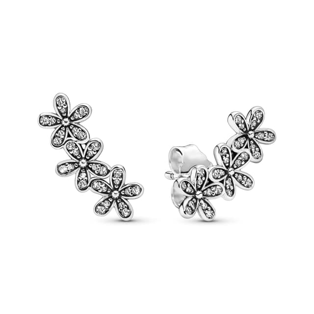 PANDORA Moments Gänseblümchen Ohrstecker aus Sterling Silber mit klarem Cubic Zirkonia - zum Fixieren am Ohrläppchen