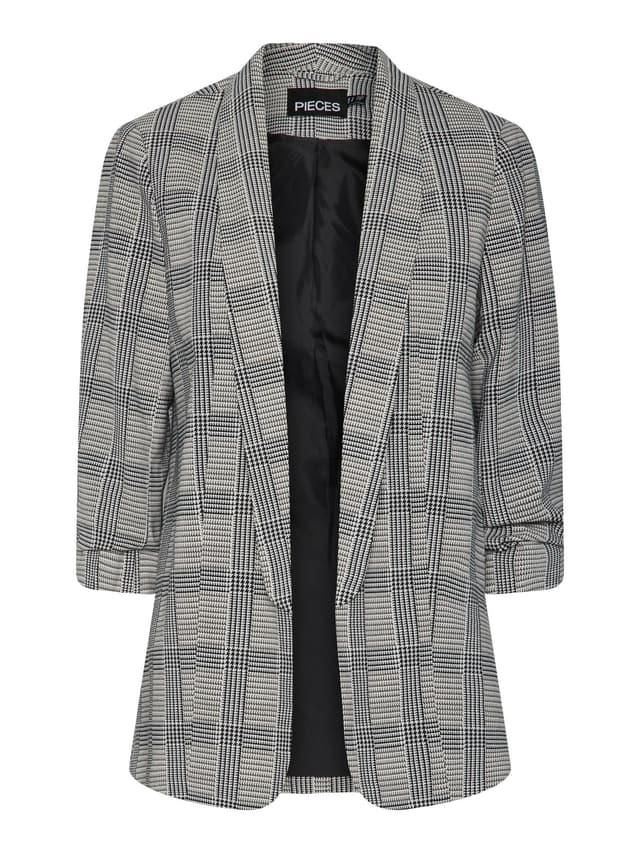 PIECES Damen Pcbosella 3/4 Printed Blazer Noos Blazer (1er Pack) XL Black/Aop:check