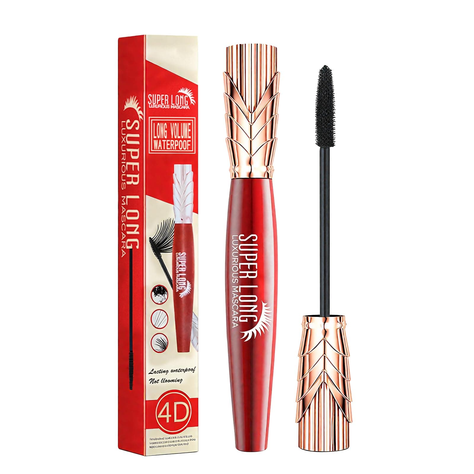 Mascara Wasserfeste und Schweißfest, Volumen und Länge, Verwenden Sie die Silikonbürstenspitze, um Jede Wimper Hervorzuheben, Schwarze Wimperntusche, 24-Stunden-Make-up,10ml