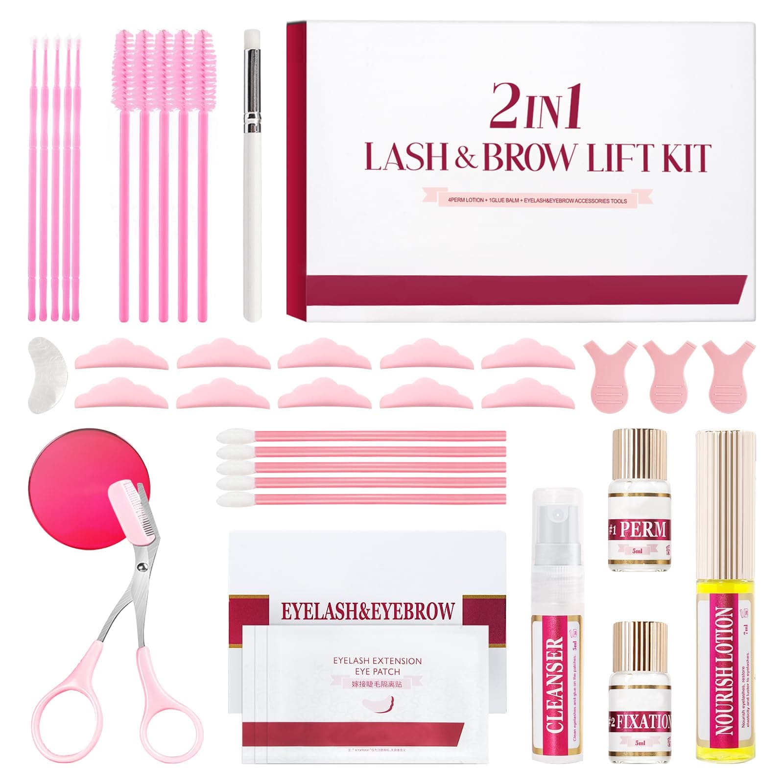 Wimpernlifting Set,2025 Neu Lash Lifting Set 5 Größen Augenbrauen Lifting Set Professionell Wimpern Lifting Set Wimpernlifting Set,Einfach zu Bedienen Ideal für Einsteiger
