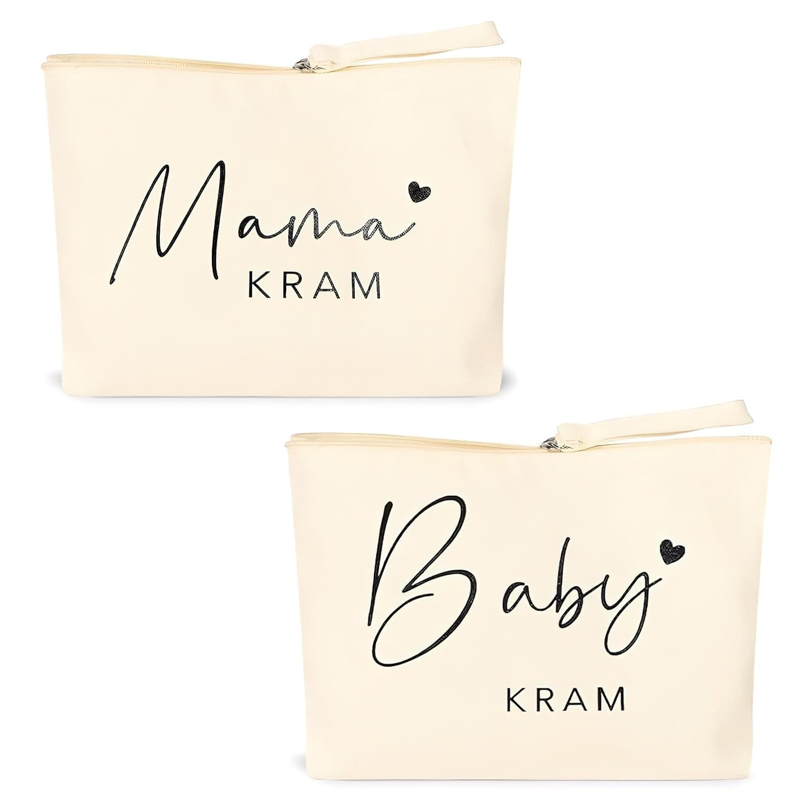 2 Stück Geschenke für Mama zur Geburt Baby Kram Kosmetiktasche Bag Erstes Mal Make-up Tasche Neue Mutter Geschenke für Frauen Kosmetiktasche Bag für werdende Mama Babyparty Geschenke